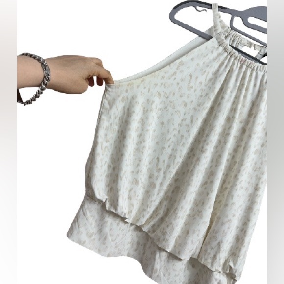 INC International Concepts Cream Leopard Print Sleeveless Front Side Tie Blouse - Picture 6 of 10